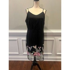 ABS Collection Little Black Dress Embroidered Sz 14 NWT